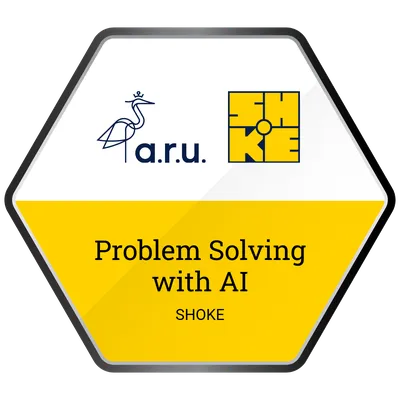 Problem Solving with AI badge, Anglia Ruskin University and SHOKE